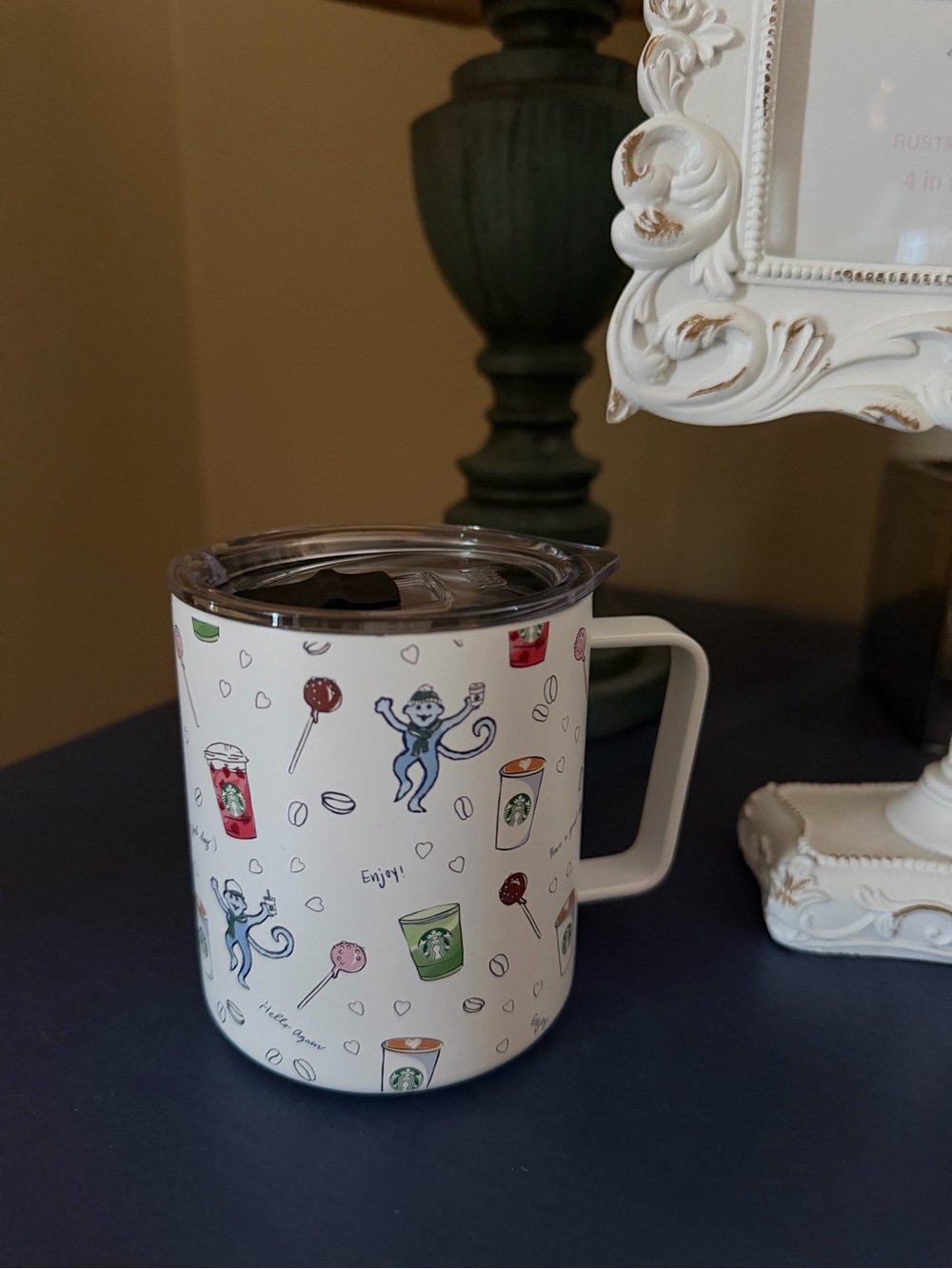 Roller Rabbit and Starbucks Collab White Christmas Mug